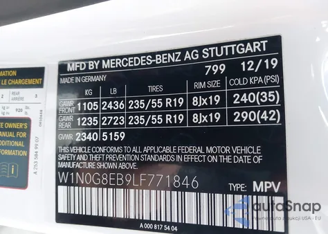 2020 Mercedes-Benz Glc 300 4Matic z USA, uszkodzony, nr VIN W1N0G8EB9LF771846